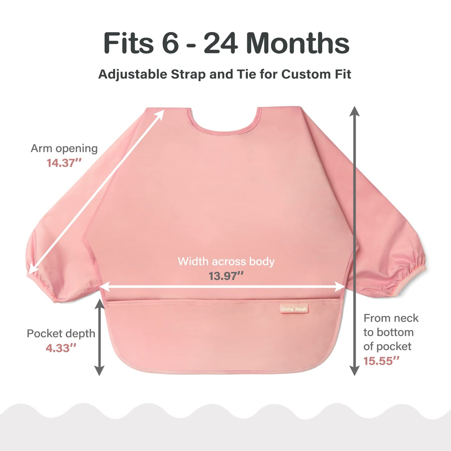 Zoosa Baby Long Sleeve Waterproof Bibs For Baby Boy Girl,Baby Led Weaning Smock Outfit For Toddler 6 Months-2 Years,Machine Wash
