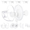 Two Complete Sets Compatible with Momcozy M5 Breast Pump Replacement Parts, 24mm Collection Cup and 15/17/19/21mm 8pcs Flange Si