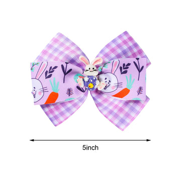 4 Pieces Easter Bows Hair Clips Easter Bows Clips Grosgrain Hair Barrettes Rabbit And Egg Headwear Hairpin Easter Hair Accessori
