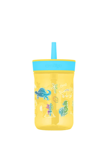 Contigo Kids Leighton Straw Tumbler With Spill-Proof Leak-Proof Lid, 14Oz, Pineapple/Dinos