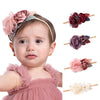 Wiwpar Flower Crown Headband Gauze Headwear Elastic Adjustable Head Piece Girl'S Hairbands For Toddler And Childrens (Pink)