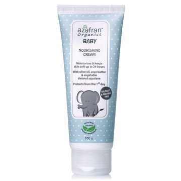 Azafran Organics Baby Nourishing Cream, 3.53Oz - Gentle Moisturizing Cream With Olive Oil And Vegetable Derived Squalene, No Har