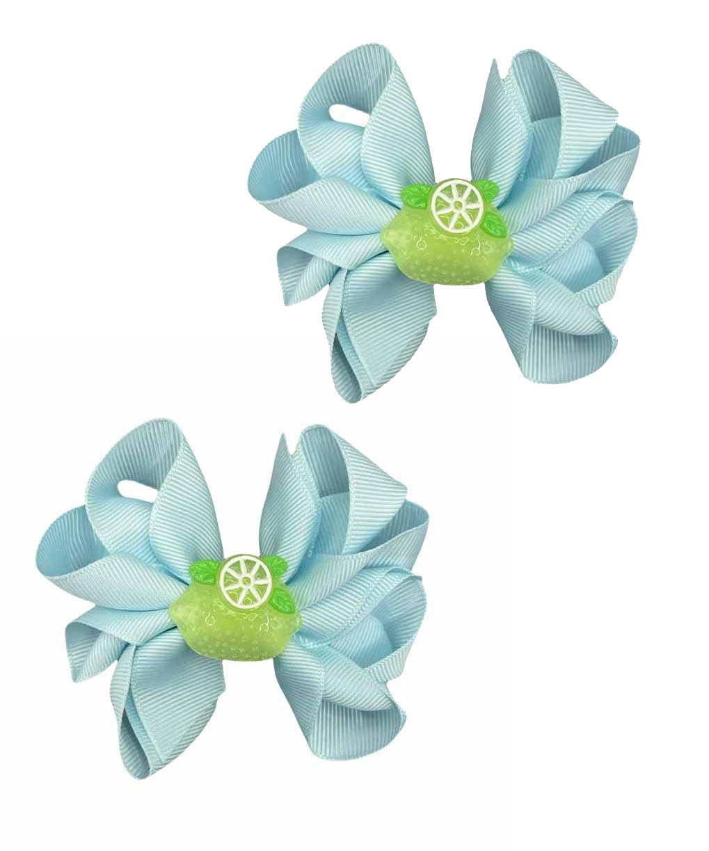 Lemon Bow Clips Baby Girls Fruits Bowknot Pin Kids Girls Yellow Lemon Hair Bow Clips BBG97 (Set-E)