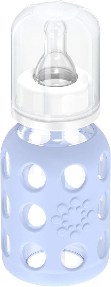 Lifefactory Glass Baby Bottle With Stage 1 Nipple And Protective Silicone Sleeve Blanket 4 Oz