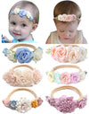Toptim Baby Floral With Nylon Headbands For Newborn Girls Shower Photo (B- 6Pack)