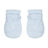 Newborn Baby No Scratch Mittens Stay On, 100% Cotton Breathable, Adjustable Infant Gloves For Baby Boys Girls Mittens (Blue Stri