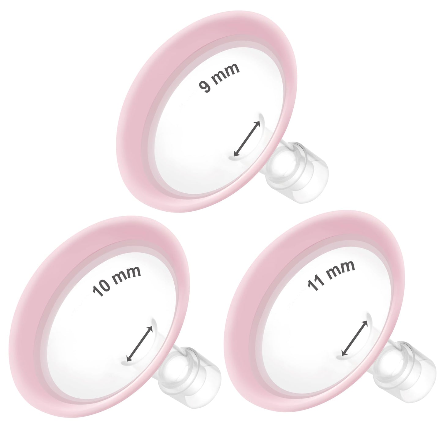 Maymom MyFit Flanges Pano Goldie Pack 9 10 11 mm Compatible with Medela Breast Pumps and Maymom Wide Base and Narrow Base Connec