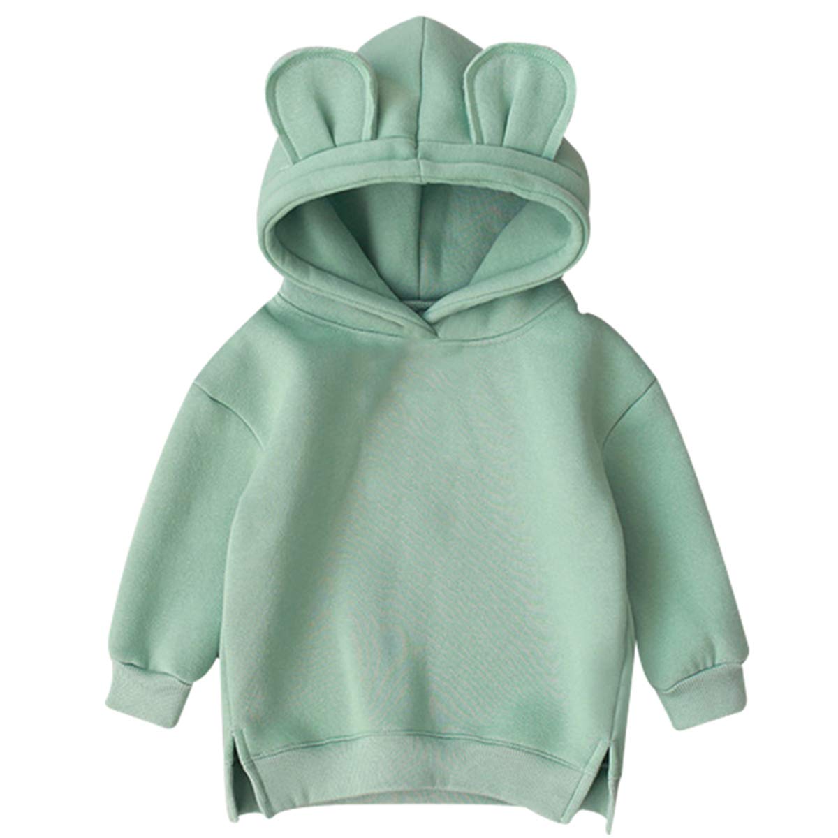 Famuka Unisex Toddlers Sweatshirt Solid Colors Baby Hoodie (Green, 12-18 Months)