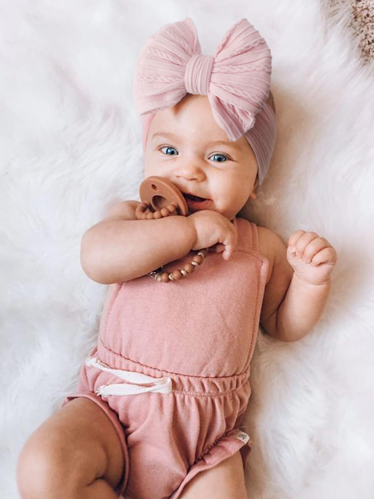 Aqokka Baby Bows Headbands Nylon Newborn Baby Headbands Toddler Infant Hairbands With Big Bows For Baby Girl Newborn Essentials