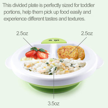 Matyz 2-Pack Baby Feeding Suction Warm Plate With Draining And Drying Design - Stay Put Divided Plate For Kids - Including 2 Tod