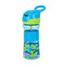 Nuby Thirsty Kids No Spill Flip-It Reflex Travel Cup With Soft Silicone Spout, 12 Oz, Aqua Camo