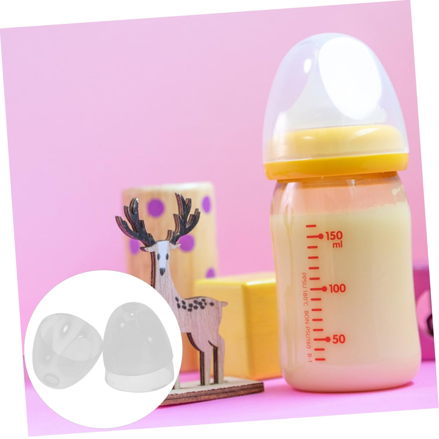 Ifundom Plastic Baby Bottle Lids Replacement 3Pcs Bottle Caps Feeding Bottles Caps Set