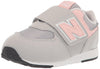 New Balance Kid'S 574 V1 New-B Hook And Loop Sneaker, Rain Cloud/Pink Haze, 2 Wide Infant