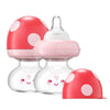 Yohkoh Newborn Glass Baby Bottles With Slow Flow Nipple For 0+ Months, Wide Neck Feeding Bottle, 2.7Oz/80Ml (Red, 2.7Oz (Pack Of