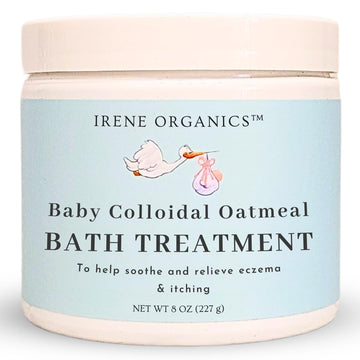 Oatmeal Baby Bath Powder For Eczema By Irene Organics - Colloidal Oatmeal For Soothing Treatment Of Eczema, Diaper Rash, Dry Ski
