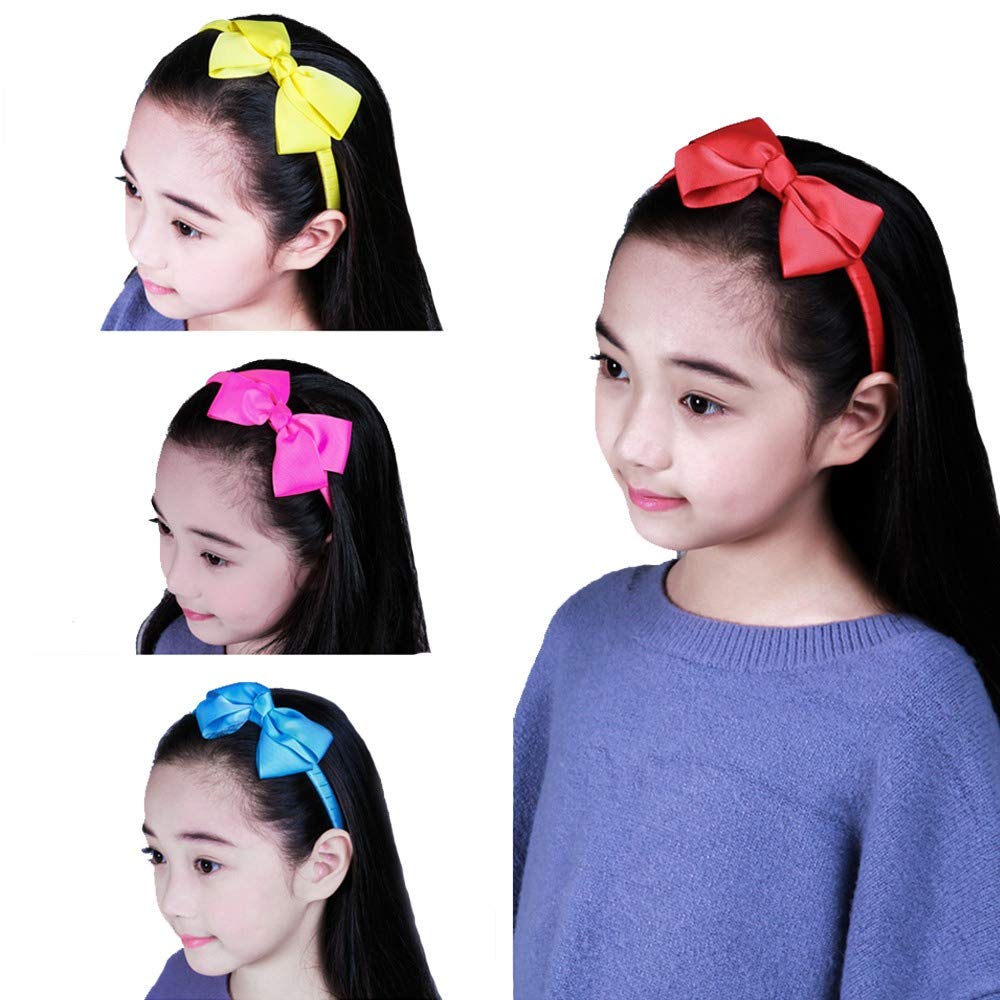 7Rainbows Fashion Cute Yellow Bow Headband For Girls Toddlers.