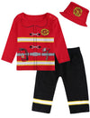 Cosland Halloween Fireman Costume Baby Firefighter Outfit, Red, 12-18 Months