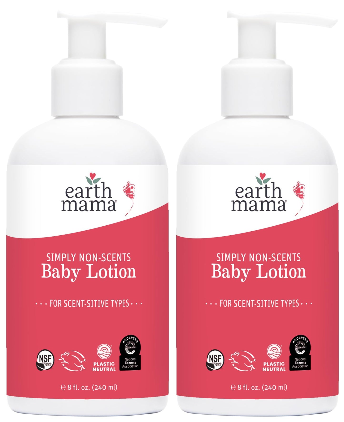 Earth Mama Simply Non-Scents Baby Lotion for Dry Skin, Calendula Cream, Skin Care for Kids, Organic Moisturizer, Unscented Lotio