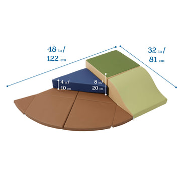 Ecr4Kids Softzone Junior Adventurer'S Summit Slide, Corner Climber, Earthtone, 4-Piece