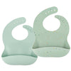 Ava + Oliver Waterproof Silicone Bib Set With Adjustable Neck Closure - Durable Silicone Bibs For Babies - Set Of 2 (Mint Confet