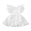Baby Girl Lace Dress, Princess Dress Tulle White Party Wedding Summer Dress Clothes (White, 6-12Months)
