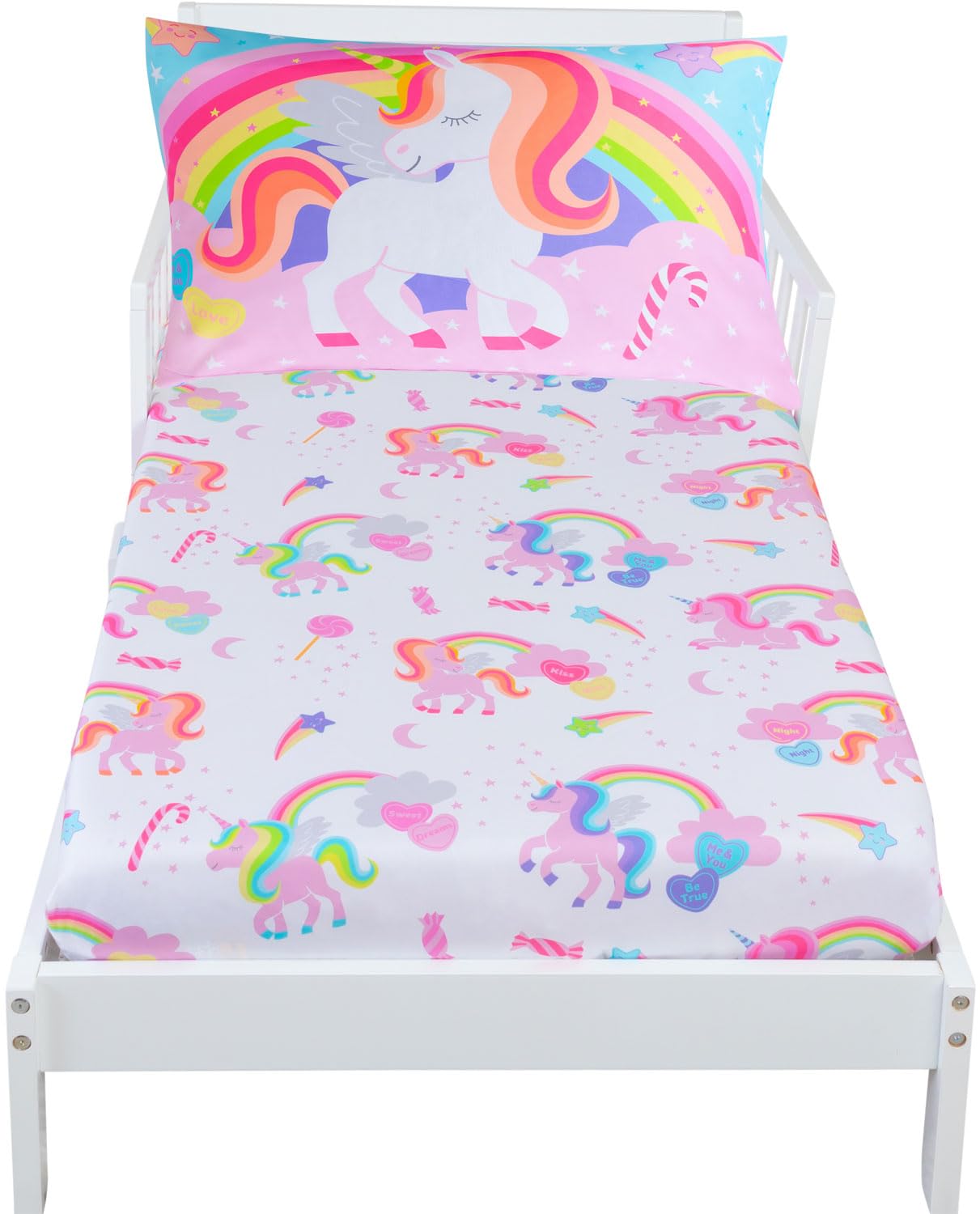 Todays Kids 2-Piece Unicorn Bedding Toddler Sheet Set - Breathable 100% Soft Brushed Microfiber Polyester, Standard Size Crib Sh