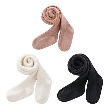 Cecorc Baby Leggings, Tights For Girls, Toddler, Infant (3-4 Years, 3 Pack (Black+White+Lightpink))