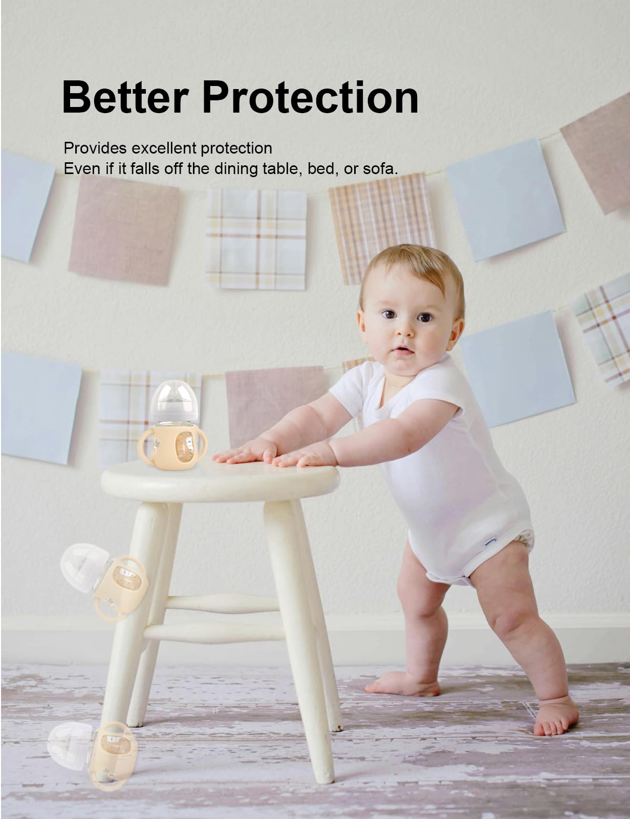 2-Pack Silicone Sleeves For Philips Avent Glass Bottles, Bpa-Free Drop-Resistant Baby Bottle Sleeves With Handles, Compatible Wi