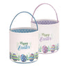 Lessmo 2 Pcs Easter Bunny Basket Easter Egg Buckets Gifts Tote Bags, Canvas Cotton Blue Purple Cute Personalized Egg Hunt Basket