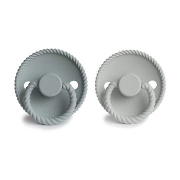 Frigg Rope Silkysoft Silicone Baby Pacifier | Made In Denmark | Bpa-Free (French Gray/Silver Gray, 6-18 Months)