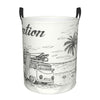 Pevtufa Summer Vacation Scene With Camping Van Foldable Laundry Basket Organizer,Fabric Clothes Toy Storage Basket Nursery Hampe