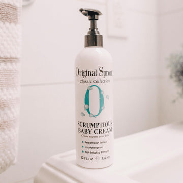 Original Sprout Scrumptious Baby Cream, Baby Lotion & Butt Cream With Zinc, Diaper Rash Cream For Babys Sensitive Skin, 12 Oz. B