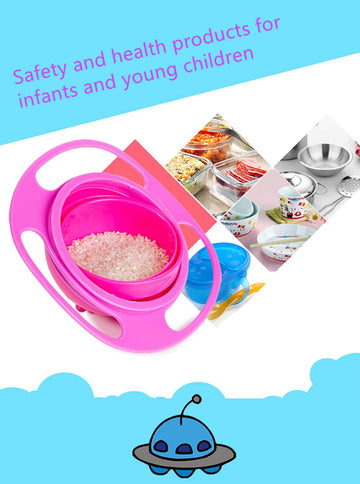 360 Spill Resistant Gyro Bowl With Lid(Pink)