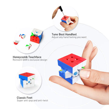 GAN 330 Cube Key Ring 3x3 Speed Keychains Gan Mini Cube Toys Gift 1.2 Inch (Standard Version)