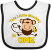 Inktastic Little Monkey 1St Birthday Boy Baby Bib White And Black 366B