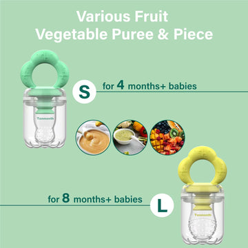 Baby Fruit Food Feeder Breastmilk Popsicle Molds With Freezer Tray, Tenmonth Silicone Baby Feeder For Safe Infant Self Feeding A