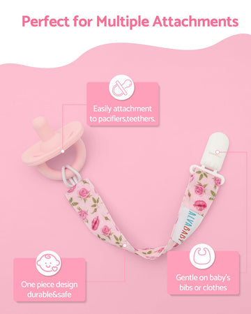 Alvababy Pacifier Clips 8 Packs Binky Paci Clip Holder Leashes For Newborn Baby Boys Girls Fits Baby Teethers Flower Fluit 8Dp14