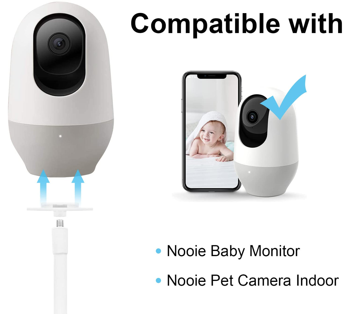 Baby Monitor Mount Compatible With Nooie Baby Monitor,Nooie Pet Camera Indoor Baby Monitor Camera 15.7 Inches Flexible Long Goos