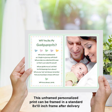 Poetry Gifts Will You Be My Godparents, Godmother Or Godfather, Custom 8X10 Inch Print Personalized With Photo And Name Of Godch
