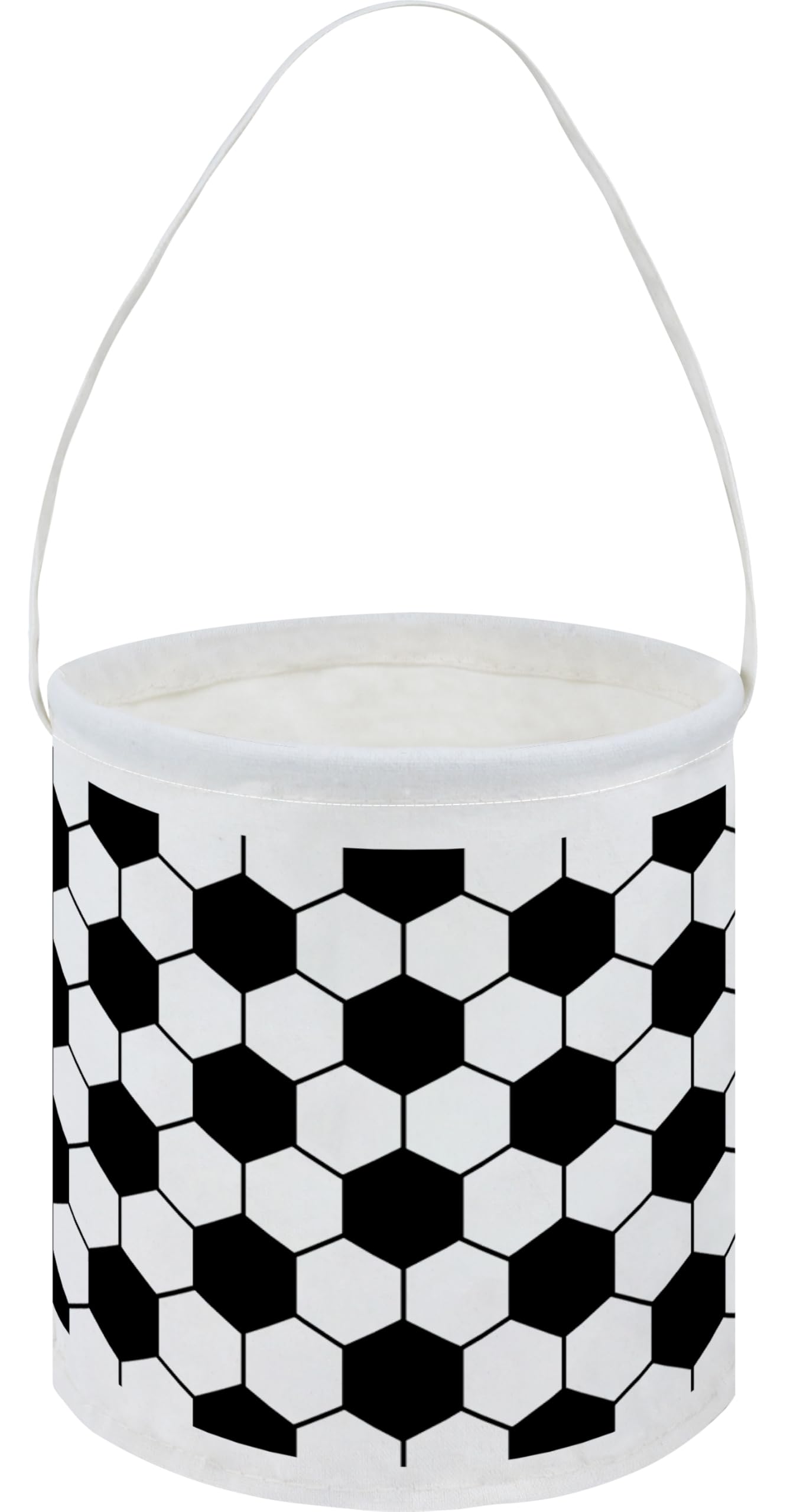 HKEC Small Canvas Bucket,Easter Buckets,Gift Baskets with Handle,Cute Pattern Candy Basket Empty,Bucket Decoration(Hexagon)
