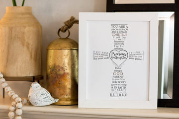 Precious Goddaughter Keepsake Frame - Gift For Goddaughter From Godparent For Baptism Or Christening