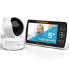Ifamily Baby Monitor - Large 5' Screen With 30Hrs Battery Life - Remote Pan-Tilt-Zoom;No Wifi, Two-Way Audio, Night Vision, Tem