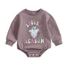 Focusnorm Halloween Newborn Baby Girl Outfit Pumpkin Sweatshirt Romper Long Sleeve Romper Jumpsuit Infant Fall Winter Clothes (G