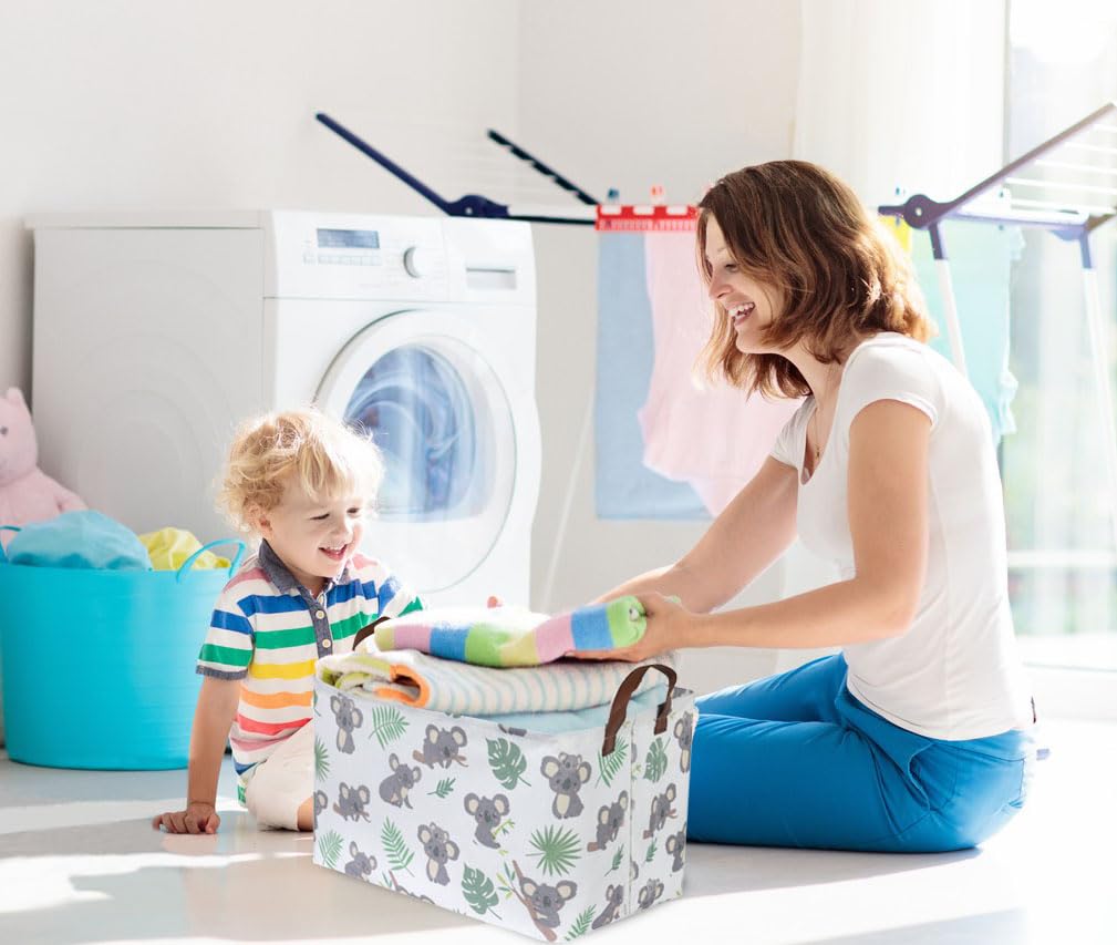 Essme Rectangular Baby Storage Basket,Koala Basket With Handles Kids Storage Bin For Boys Room Decor,Cute Basket,Toy Bin,Book Ba