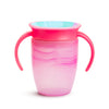 Munchkin Miracle 360 Trainer Sippy Cup With Handles, Spill Proof, 7 Ounce, Tropical Swirl, Pink Multi