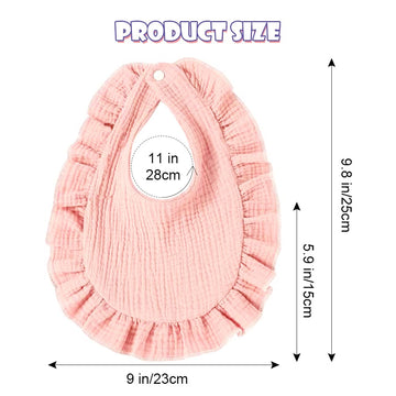 Jiahang Baby Girls Muslin Cotton Drool Bibs, Flounce Edge Lace Teething Feeding Burp Cloths Multi-Use Saliva Towel 6Pcs For Newb