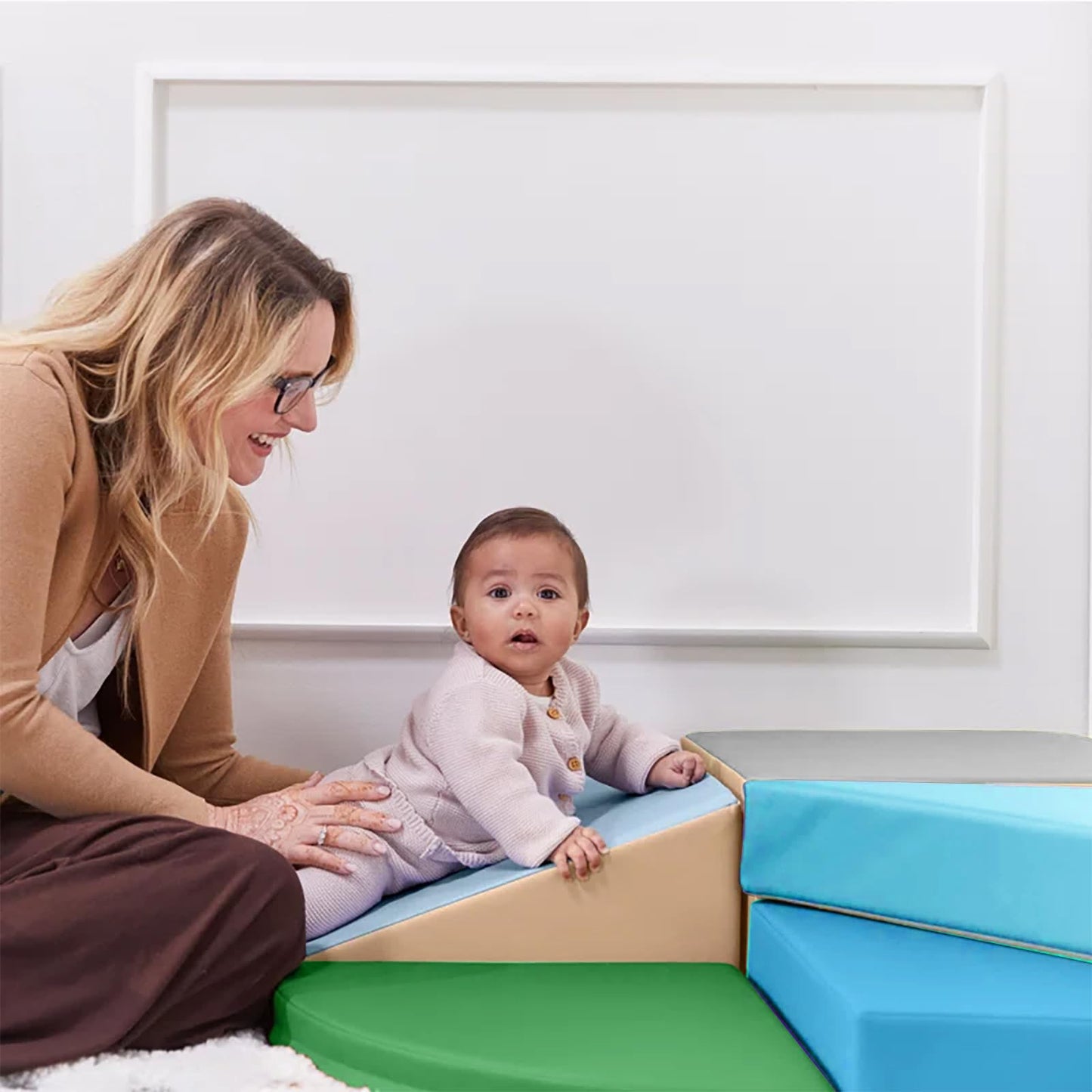 Cmfydaily Climb Foam Block, Climber For Toddlers Age 1-3, 4-Piece Toddler Foam Climbing Set, Crawl Soft Toys And Foam Play For C