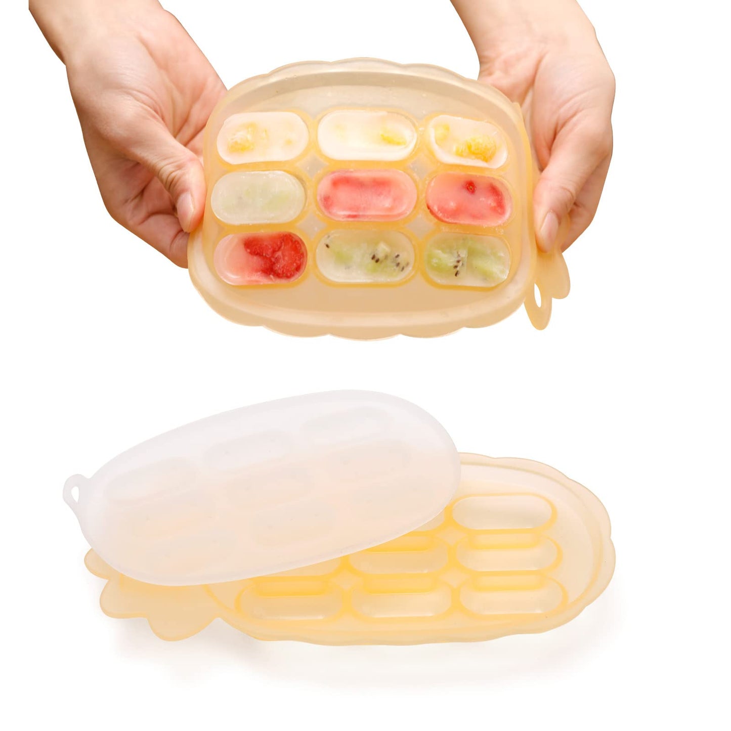 Haakaa Silicone Nibble Tray - Breastmilk Teething Popsicle Mold- Baby Fresh Food Freezer Feeder - Led Weaning Self Feeding Divid