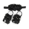 Ld Dress Baby Girl Foot Flower + Headband (Black)