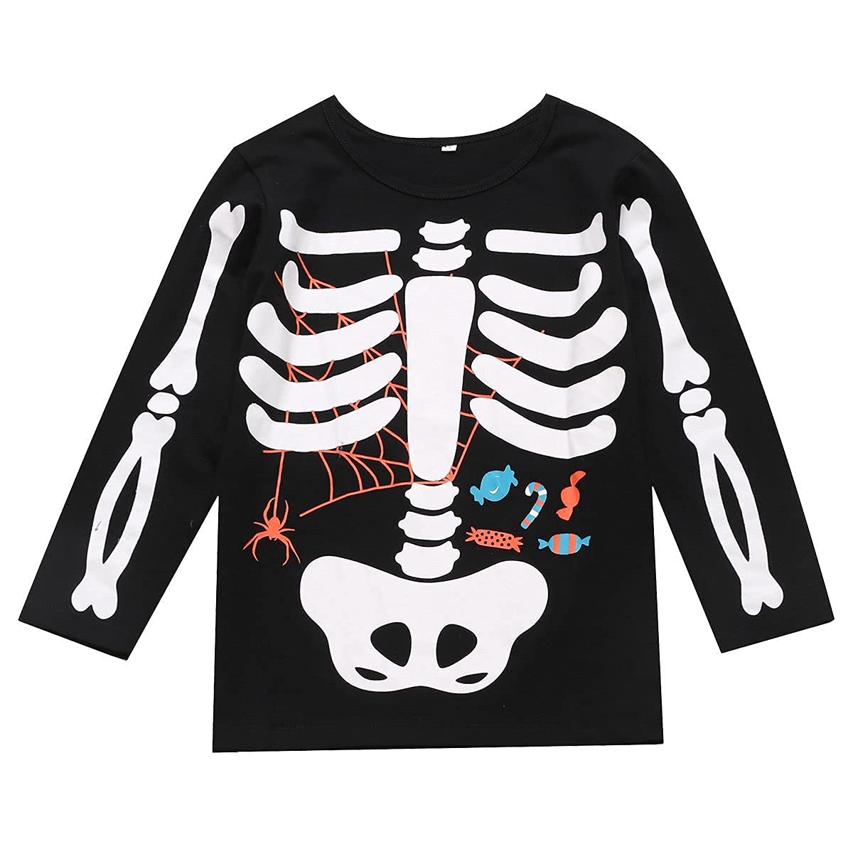 Little Fancy Kids Unisex Boys Girls Kids Skeleton Costume Outfit Pants Set (5T) Black